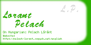 lorant pelach business card